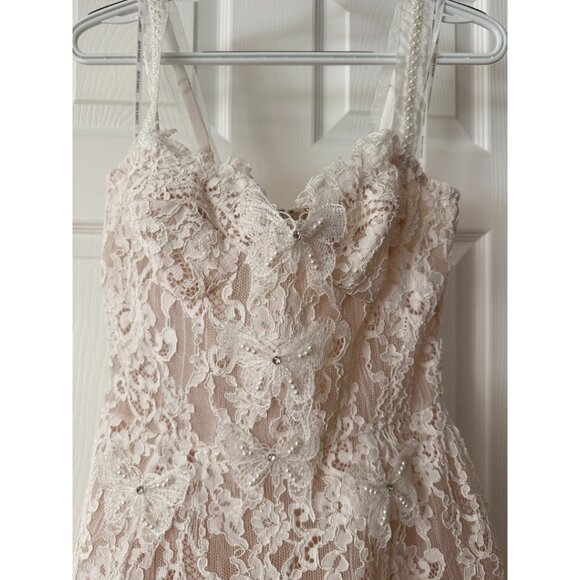 BRONX AND BANCO White Colette Lace Mini Dress | Size M | Bridal - Picture 4 of 8